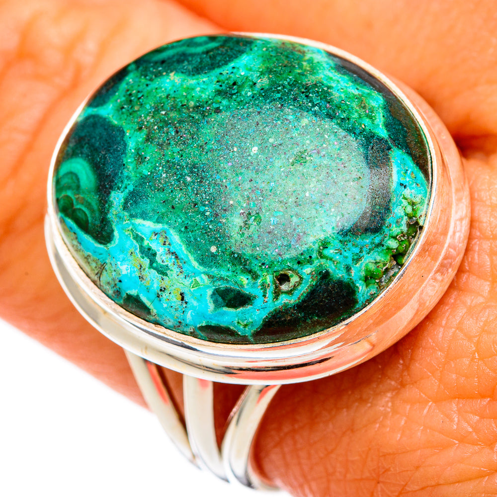 Malachite In Chrysocolla Rings handcrafted by Anasilvercos - RING102619
