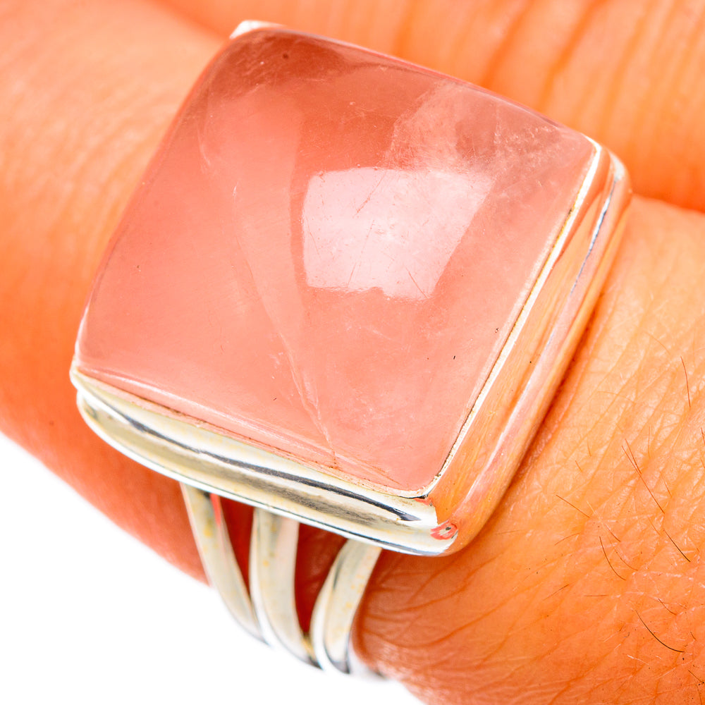 Rose Quartz Rings handcrafted by Anasilvercos - RING102624