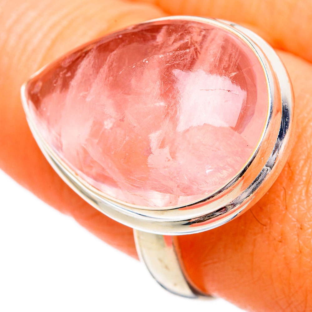 Rose Quartz Rings handcrafted by Anasilvercos - RING102625