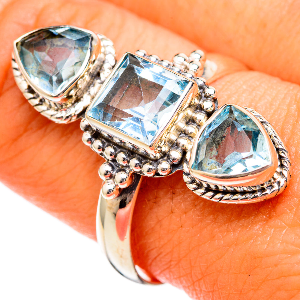Blue Topaz Rings handcrafted by Anasilvercos - RING102638