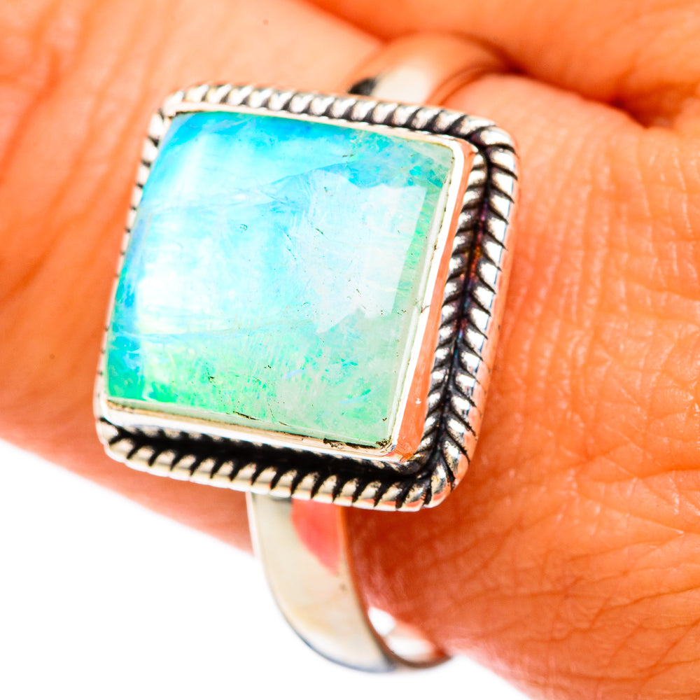 Green Moonstone Rings handcrafted by Anasilvercos - RING102639