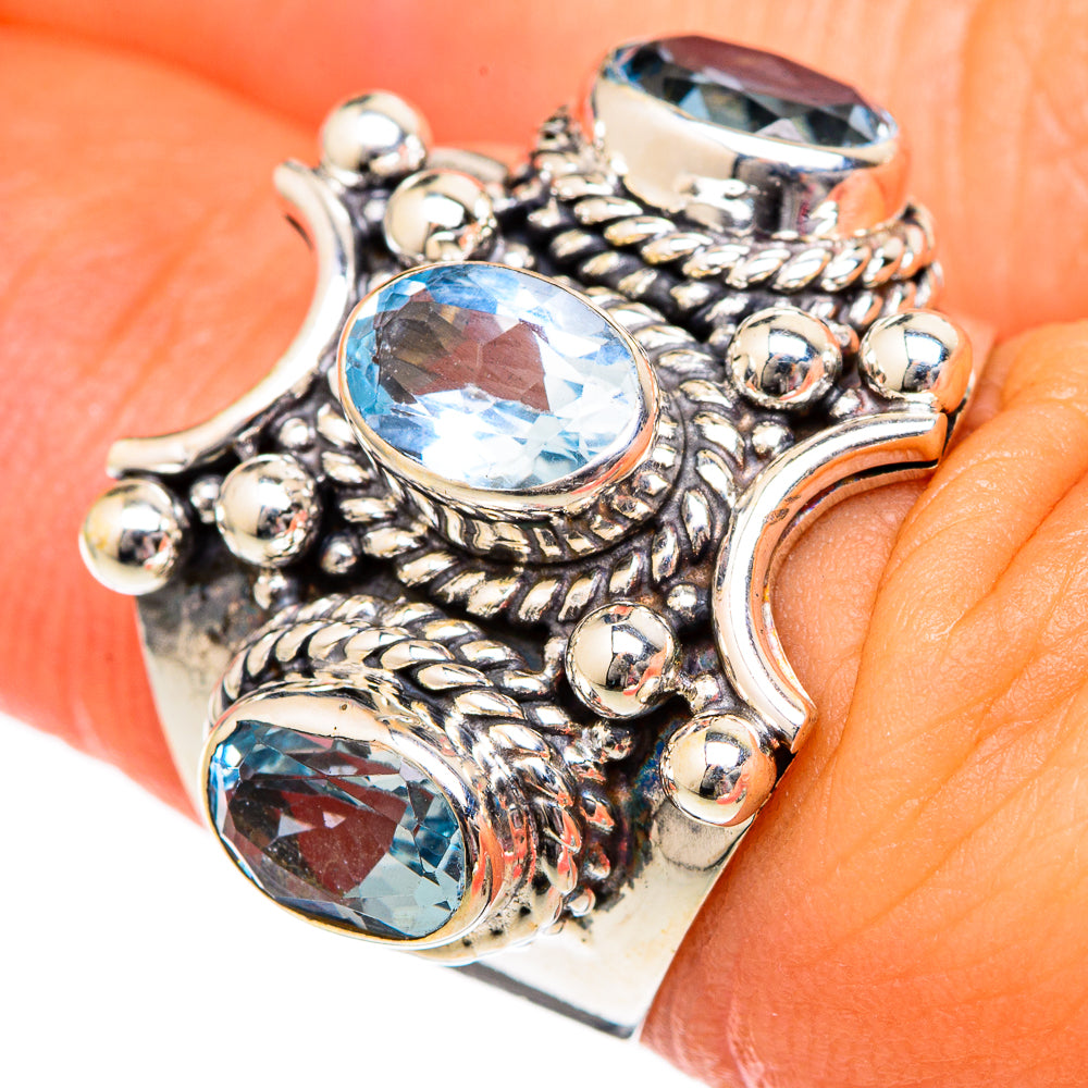 Blue Topaz Rings handcrafted by Anasilvercos - RING102656