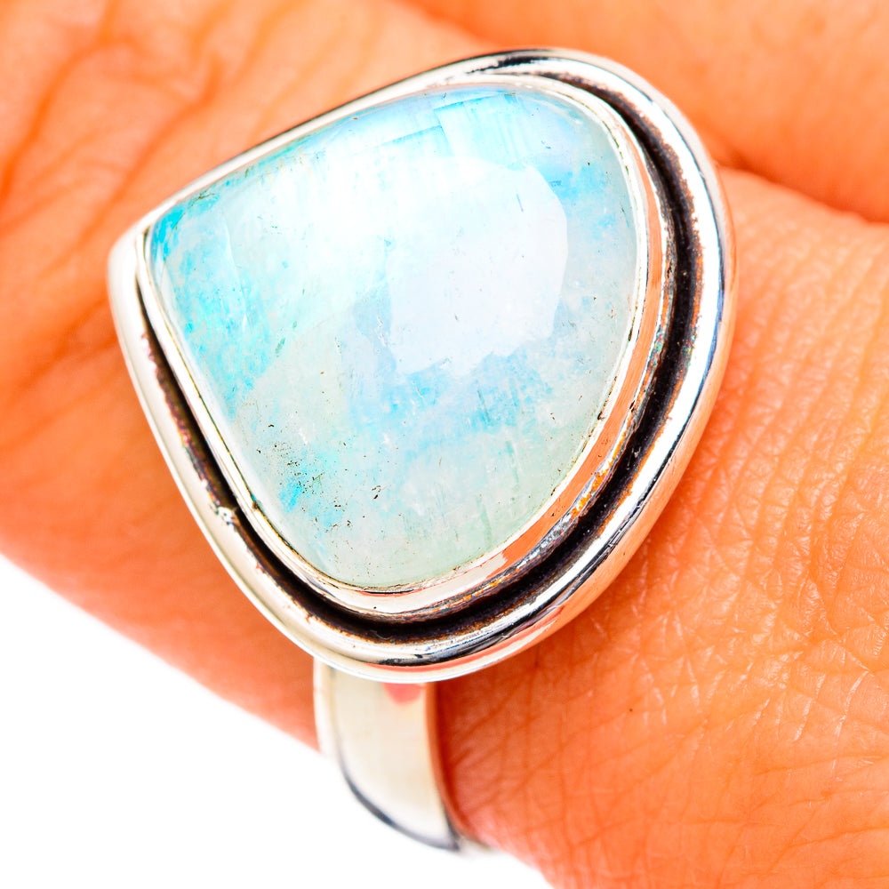 Green Moonstone Rings handcrafted by Anasilvercos - RING102658