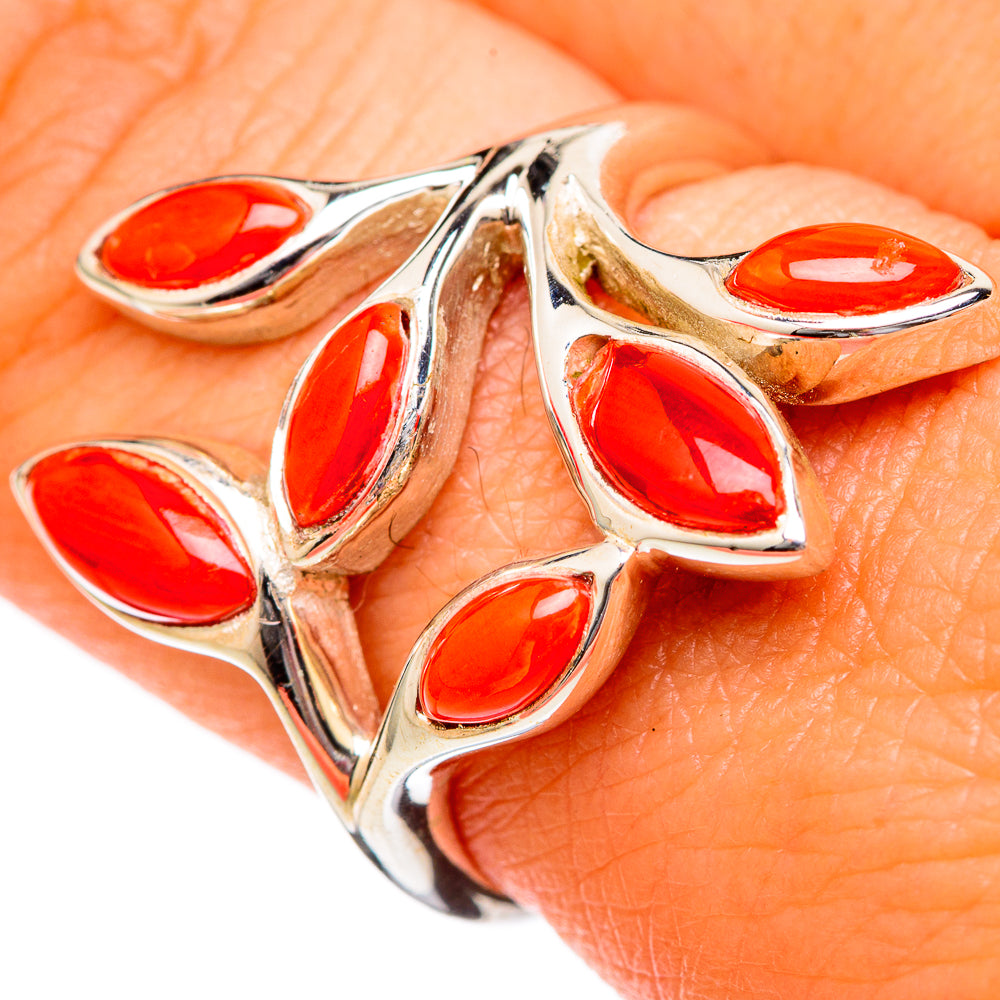 Mediterranean Red Coral Rings handcrafted by Anasilvercos - RING102662