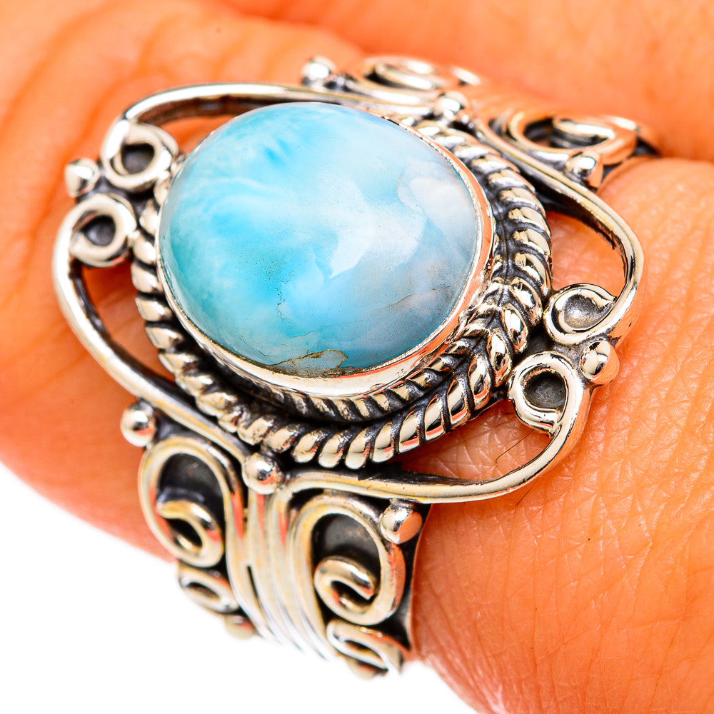 Larimar Rings handcrafted by Anasilvercos - RING102673