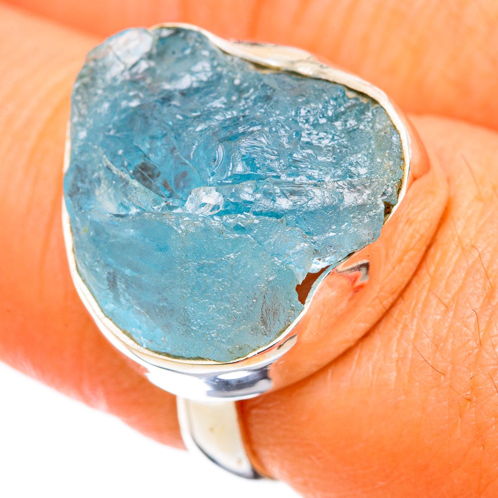 Aquamarine Rings handcrafted by Anasilvercos - RING102685