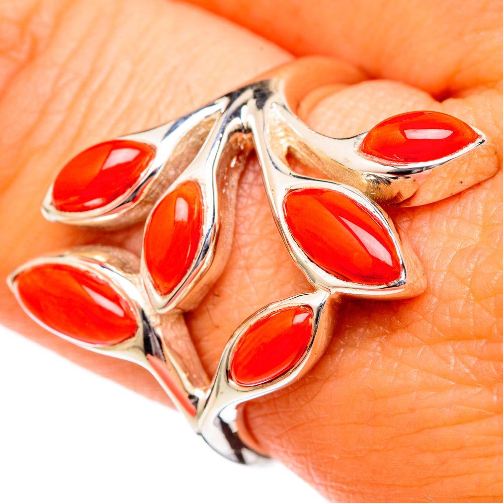 Mediterranean Red Coral Rings handcrafted by Anasilvercos - RING102689