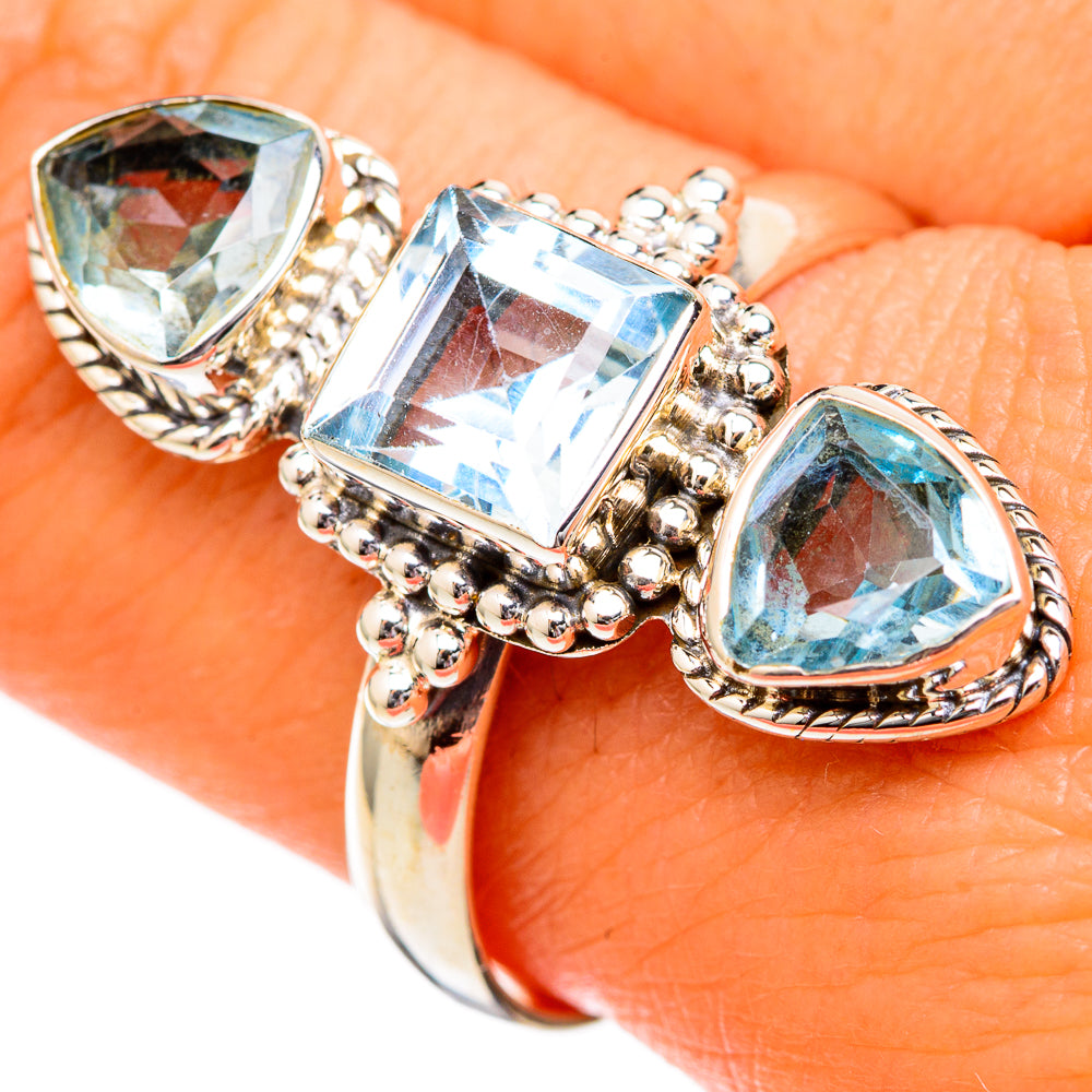 Blue Topaz Rings handcrafted by Anasilvercos - RING102709