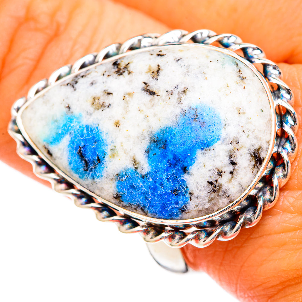 K2 Blue Azurite Rings handcrafted by Anasilvercos - RING102721