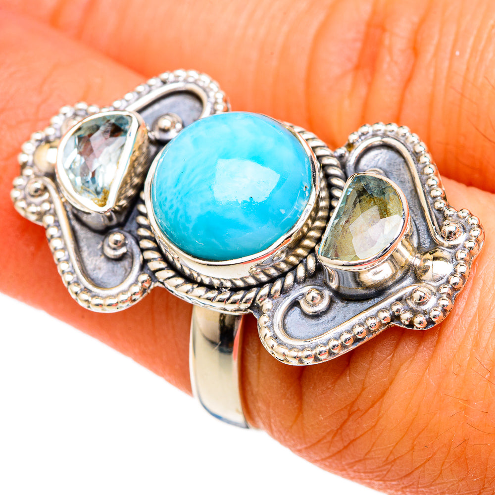 Larimar Rings handcrafted by Anasilvercos - RING102722