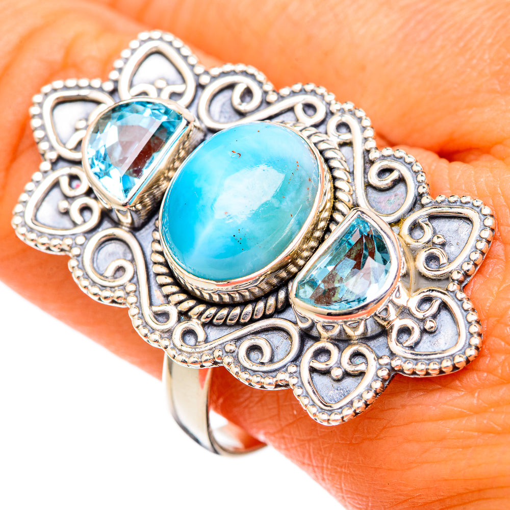 Larimar Rings handcrafted by Anasilvercos - RING102729