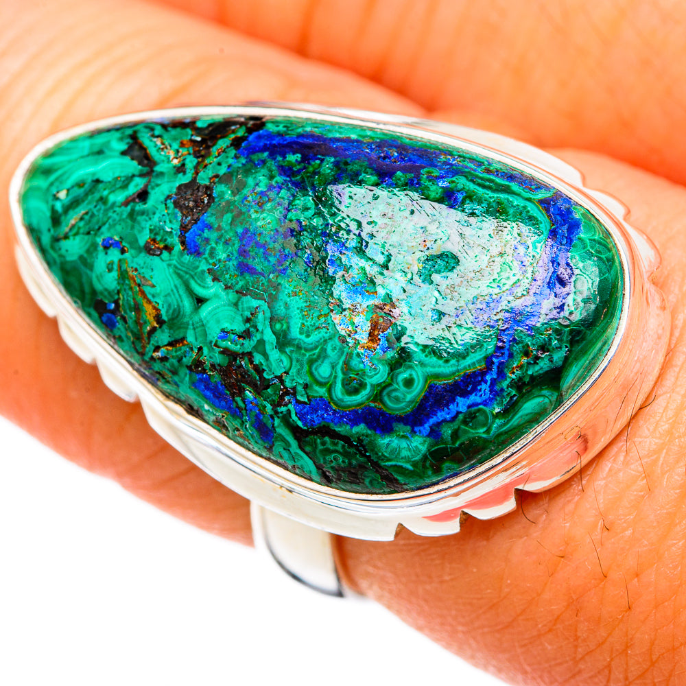 Azurite Malachite Rings handcrafted by Anasilvercos - RING102765
