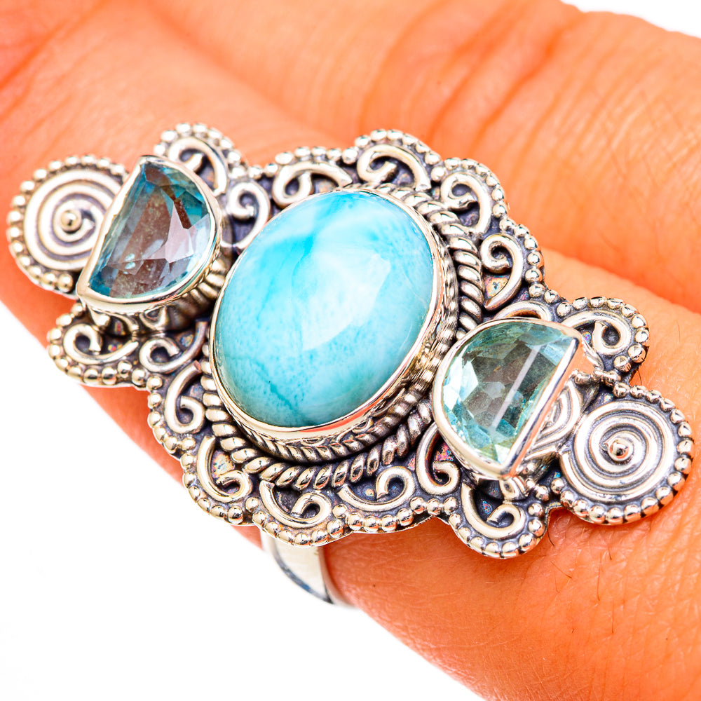 Larimar Rings handcrafted by Anasilvercos - RING102774