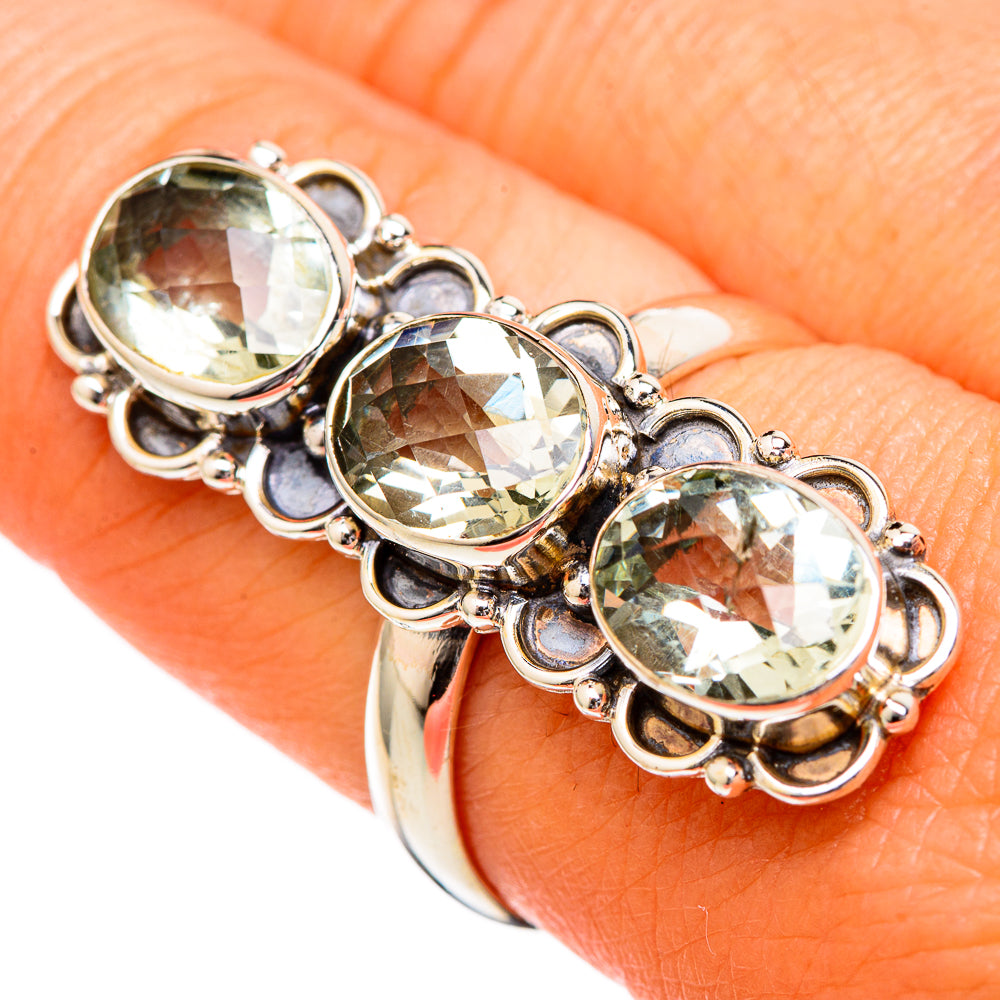Green Amethyst Rings handcrafted by Anasilvercos - RING102775