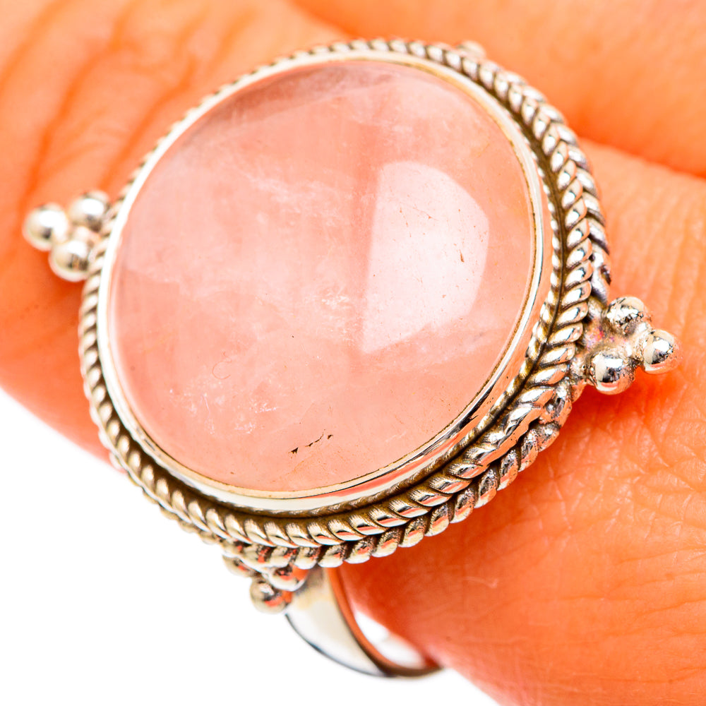 Rose Quartz Rings handcrafted by Anasilvercos - RING102787