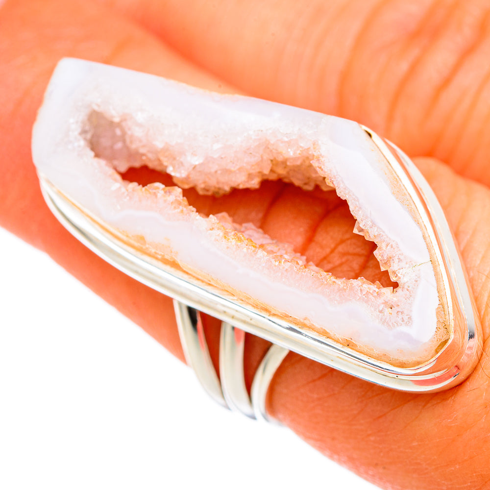 White Geode Slice Rings handcrafted by Anasilvercos - RING102798