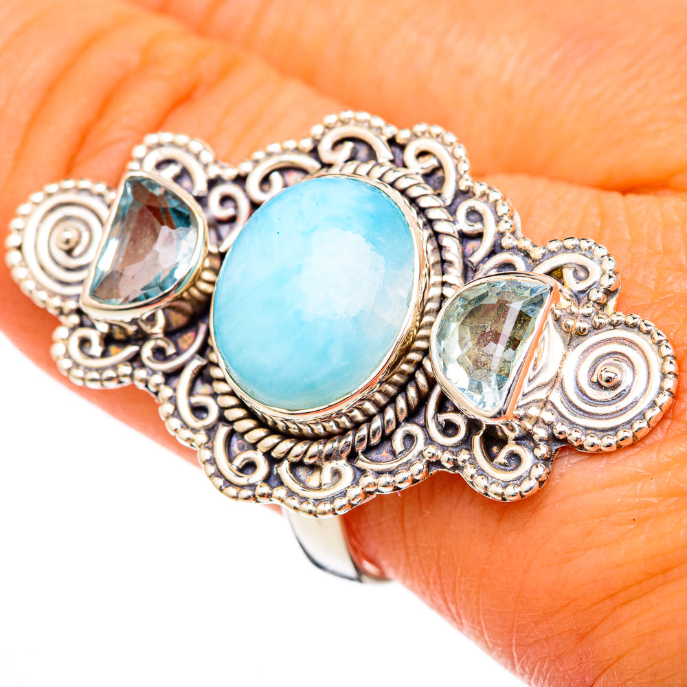 Larimar Rings handcrafted by Anasilvercos - RING102806