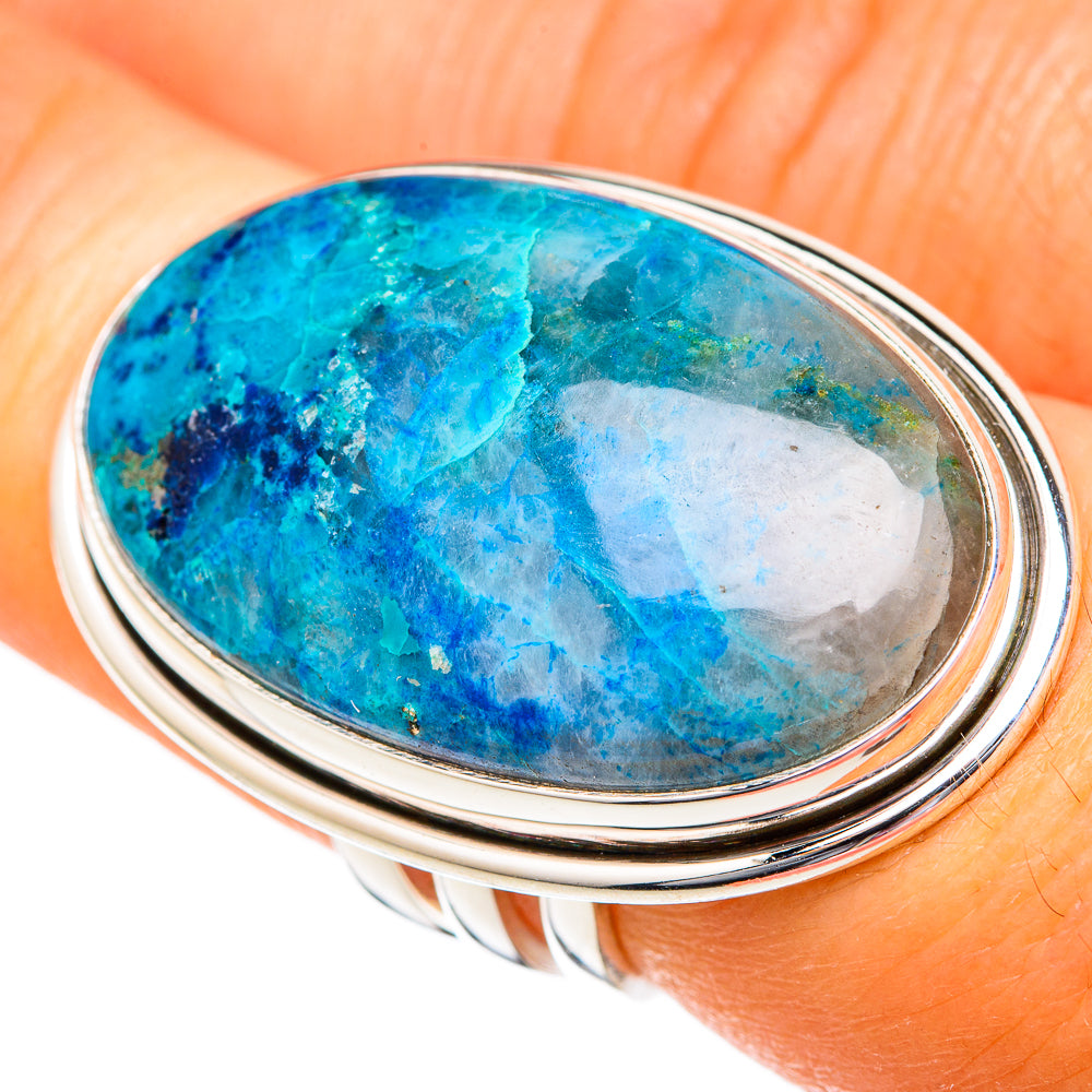 Chrysocolla In Quartz Rings handcrafted by Anasilvercos - RING102812