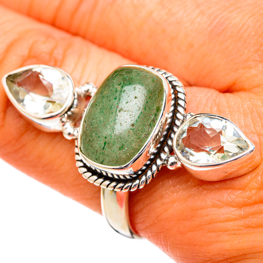 Green Aventurine Rings handcrafted by Anasilvercos - RING102820