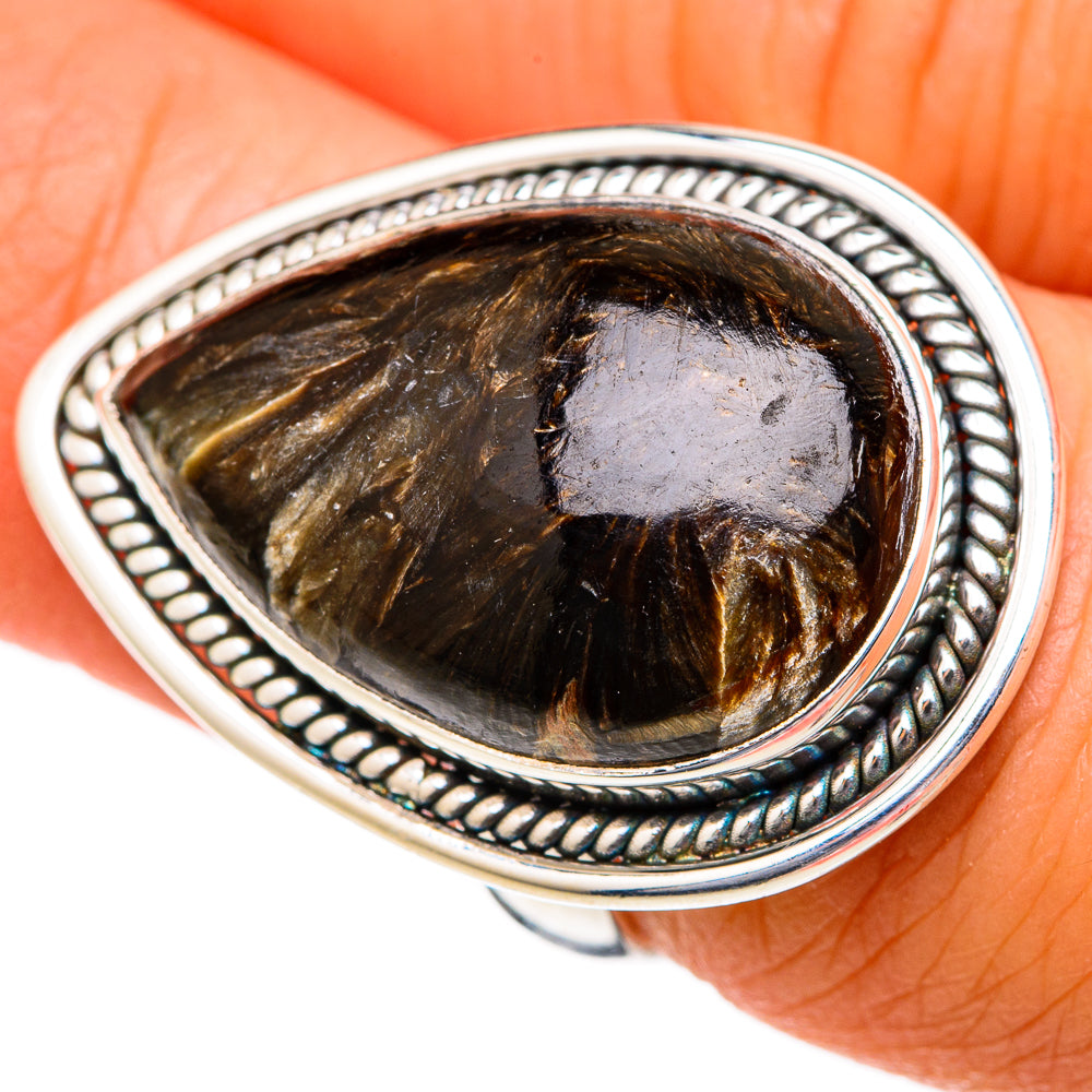 Golden Seraphinite Rings handcrafted by Anasilvercos - RING102823