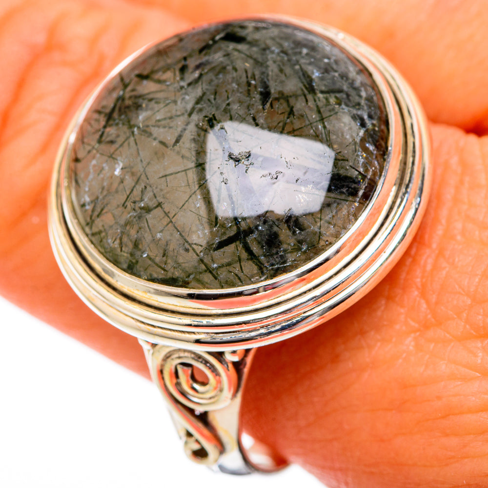 Tourmalinated Quartz Rings handcrafted by Anasilvercos - RING102839