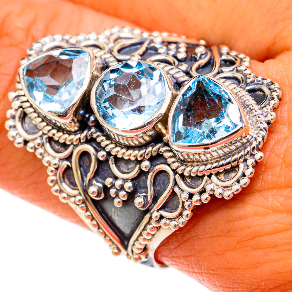 Blue Topaz Rings handcrafted by Anasilvercos - RING102847