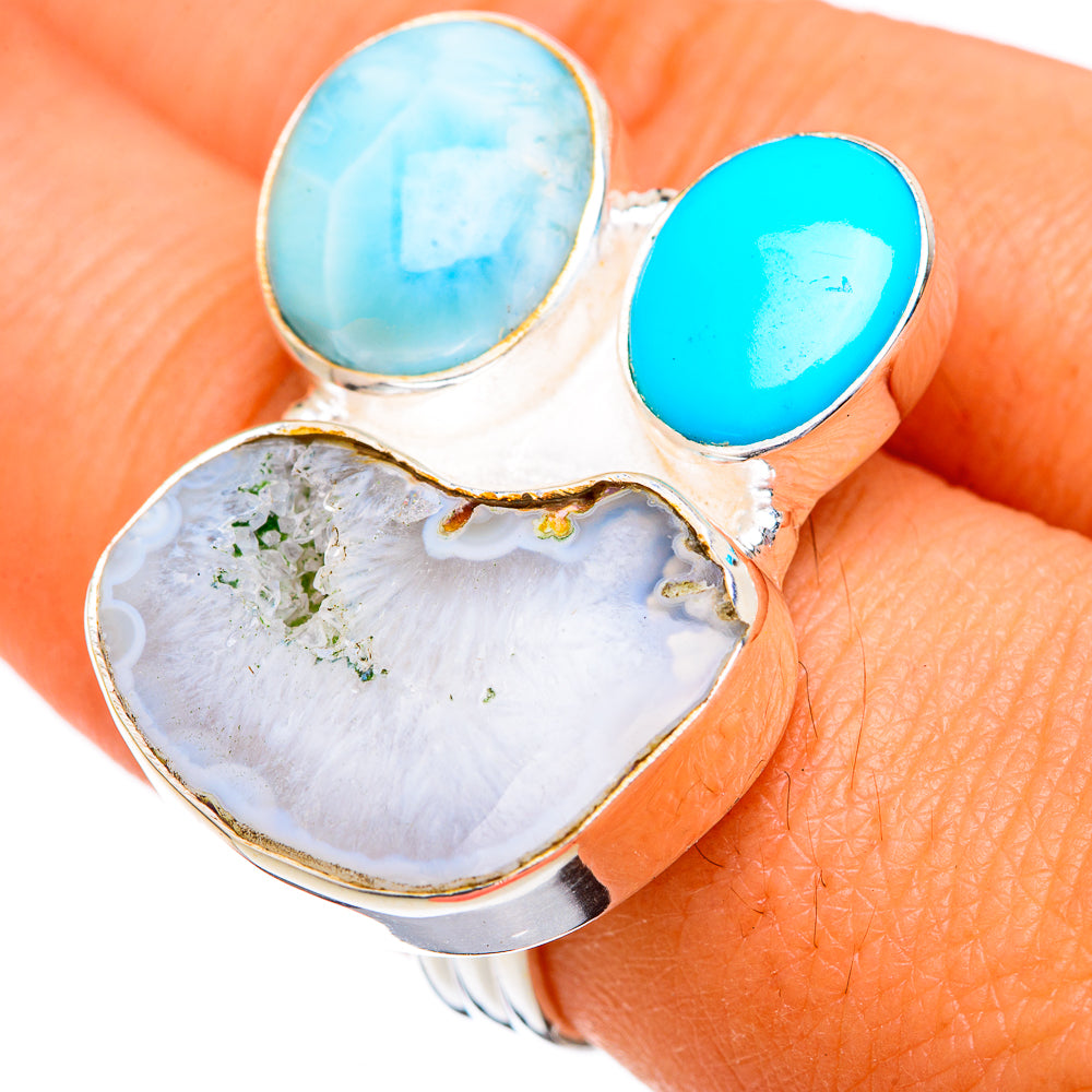White Geode Slide Rings handcrafted by Anasilvercos - RING102853