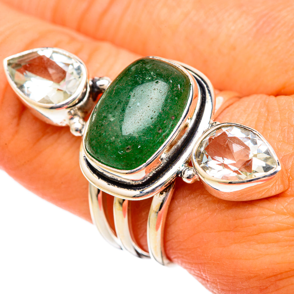 Green Aventurine Rings handcrafted by Anasilvercos - RING102856