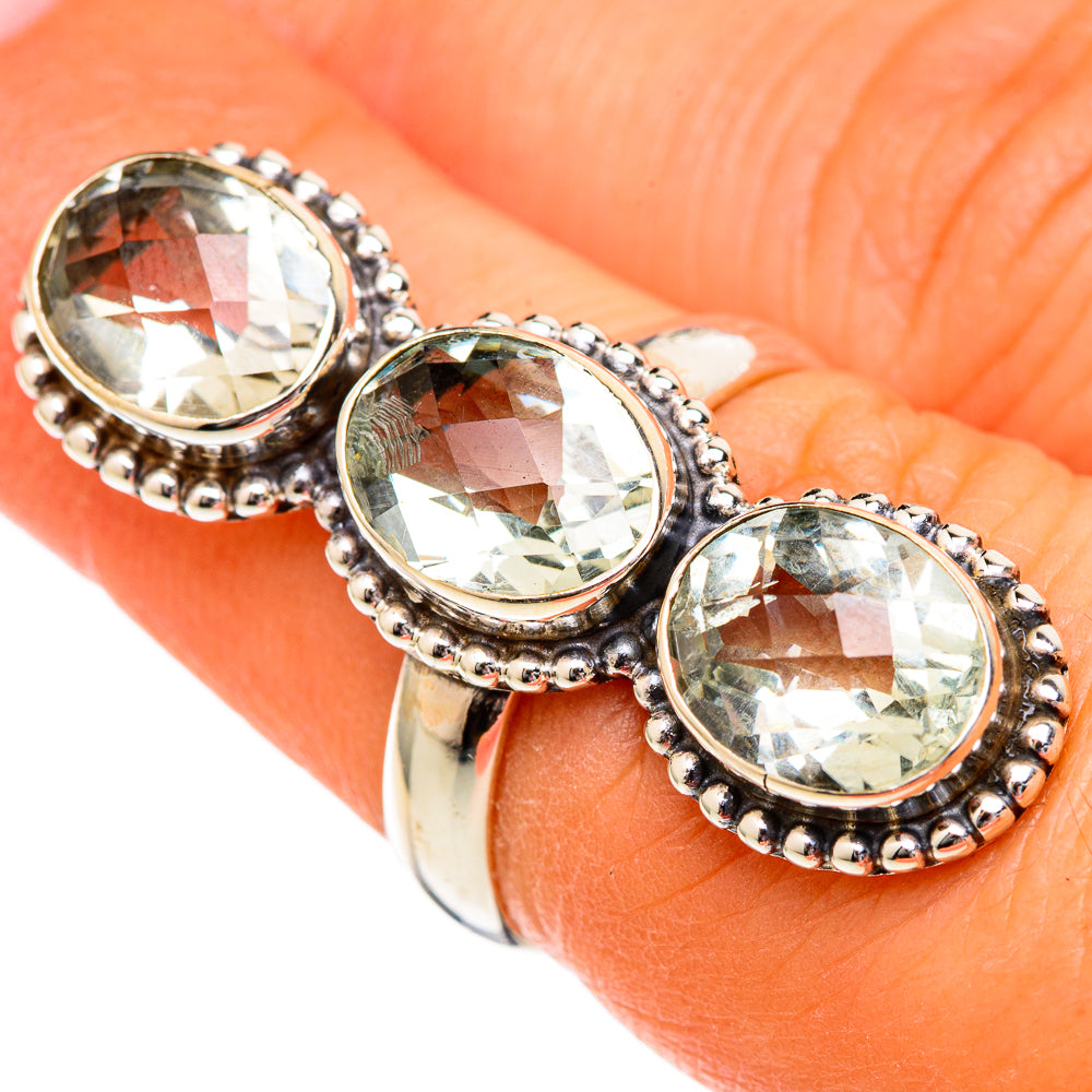 Green Amethyst Rings handcrafted by Anasilvercos - RING102857