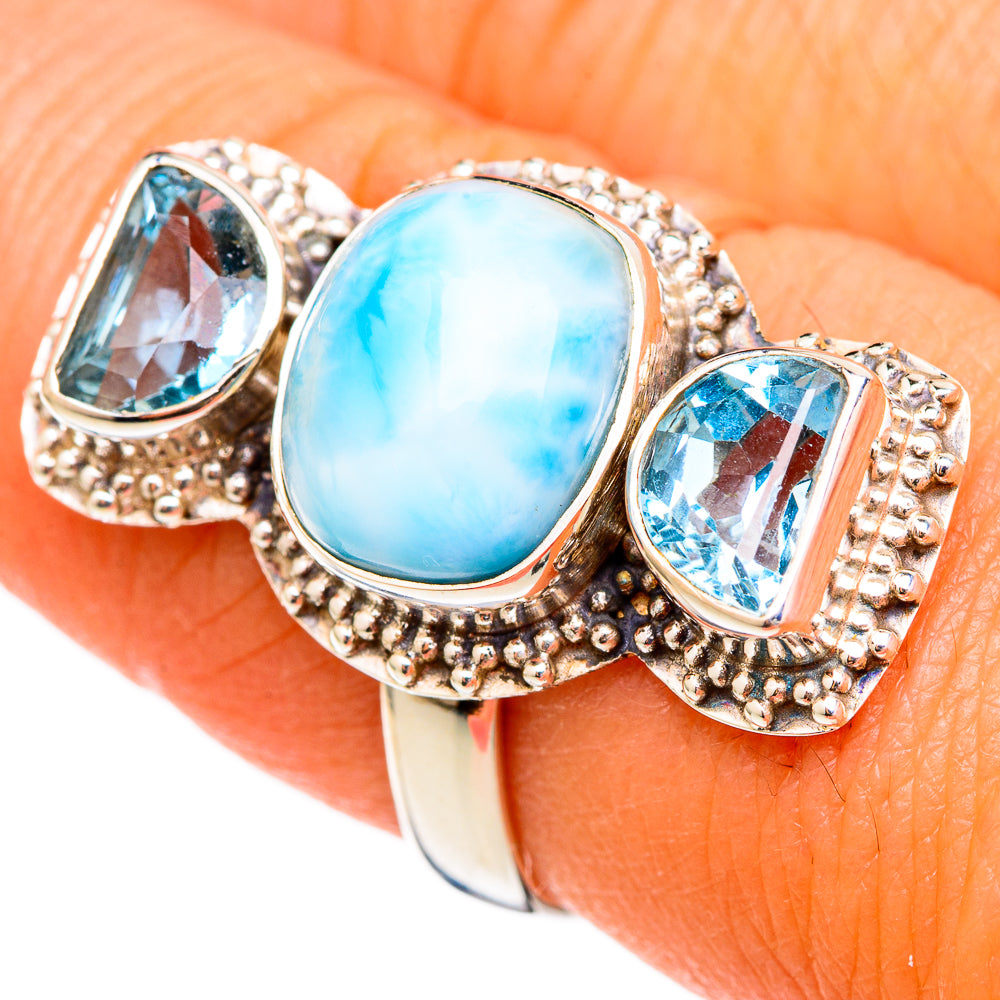 Larimar Rings handcrafted by Anasilvercos - RING102869