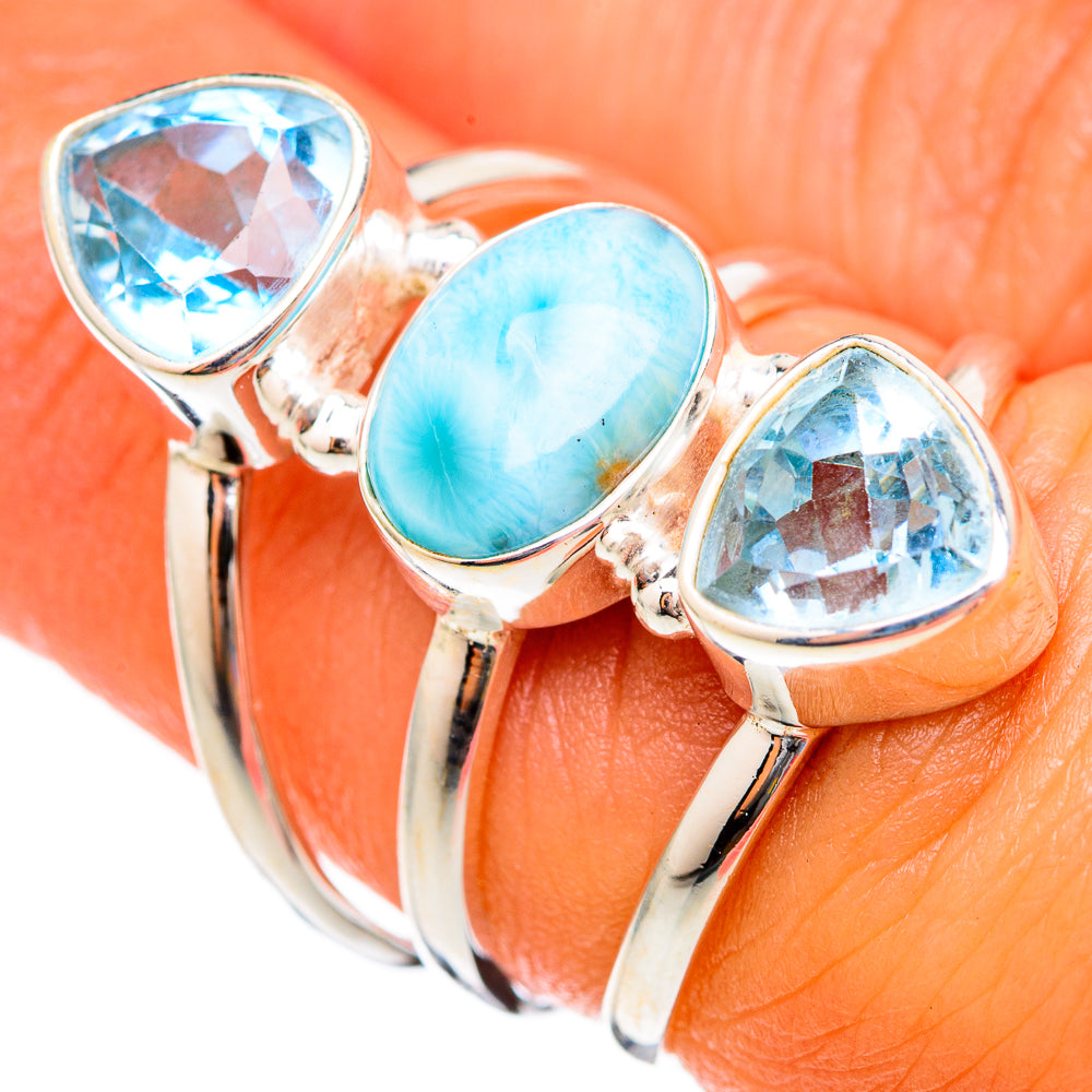 Larimar Rings handcrafted by Anasilvercos - RING102892