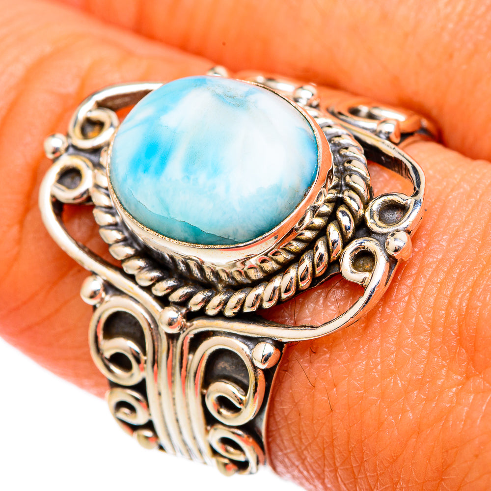 Larimar Rings handcrafted by Anasilvercos - RING102894
