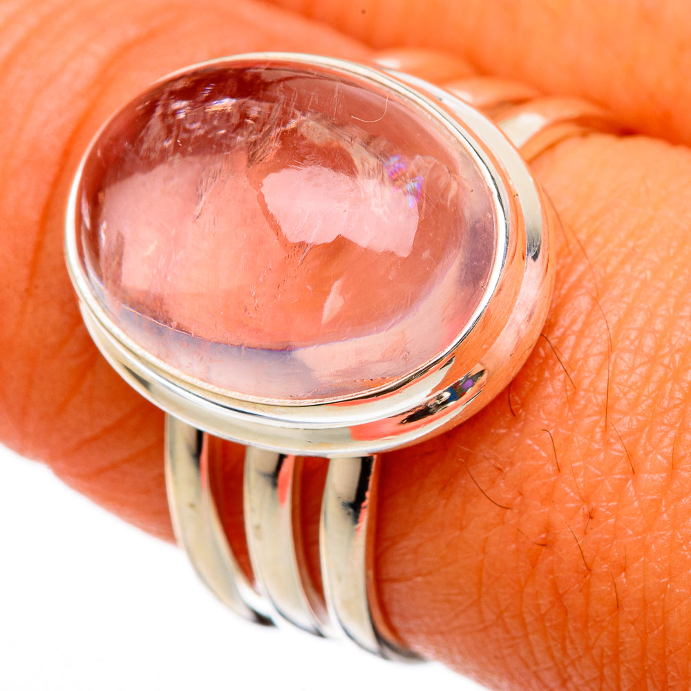 Rose Quartz Rings handcrafted by Anasilvercos - RING102925