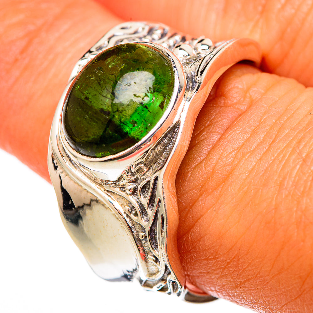 Green Tourmaline Rings handcrafted by Anasilvercos - RING102963