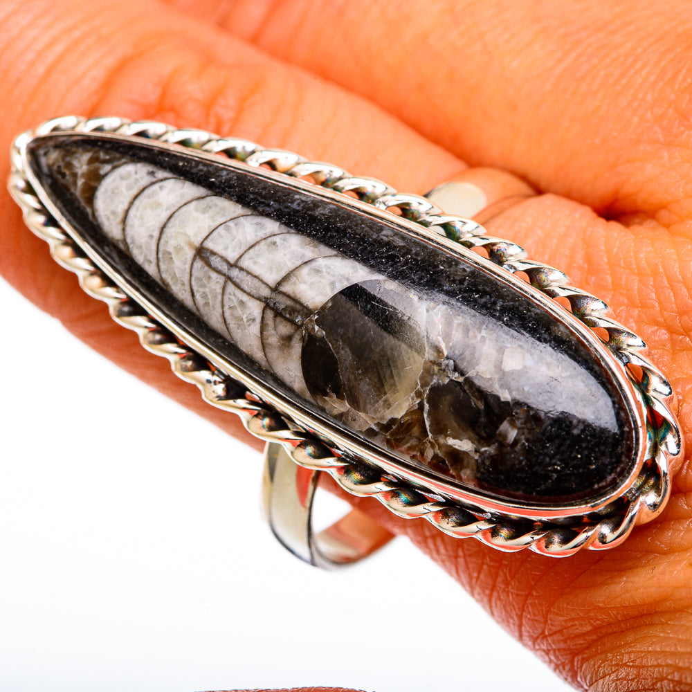 Orthoceras Fossil Rings handcrafted by Anasilvercos - RING102988