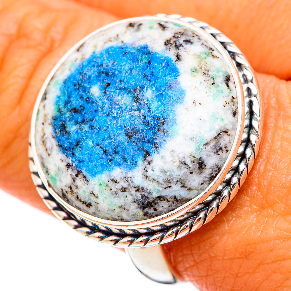 K2 Blue Azurite Rings handcrafted by Anasilvercos - RING103002