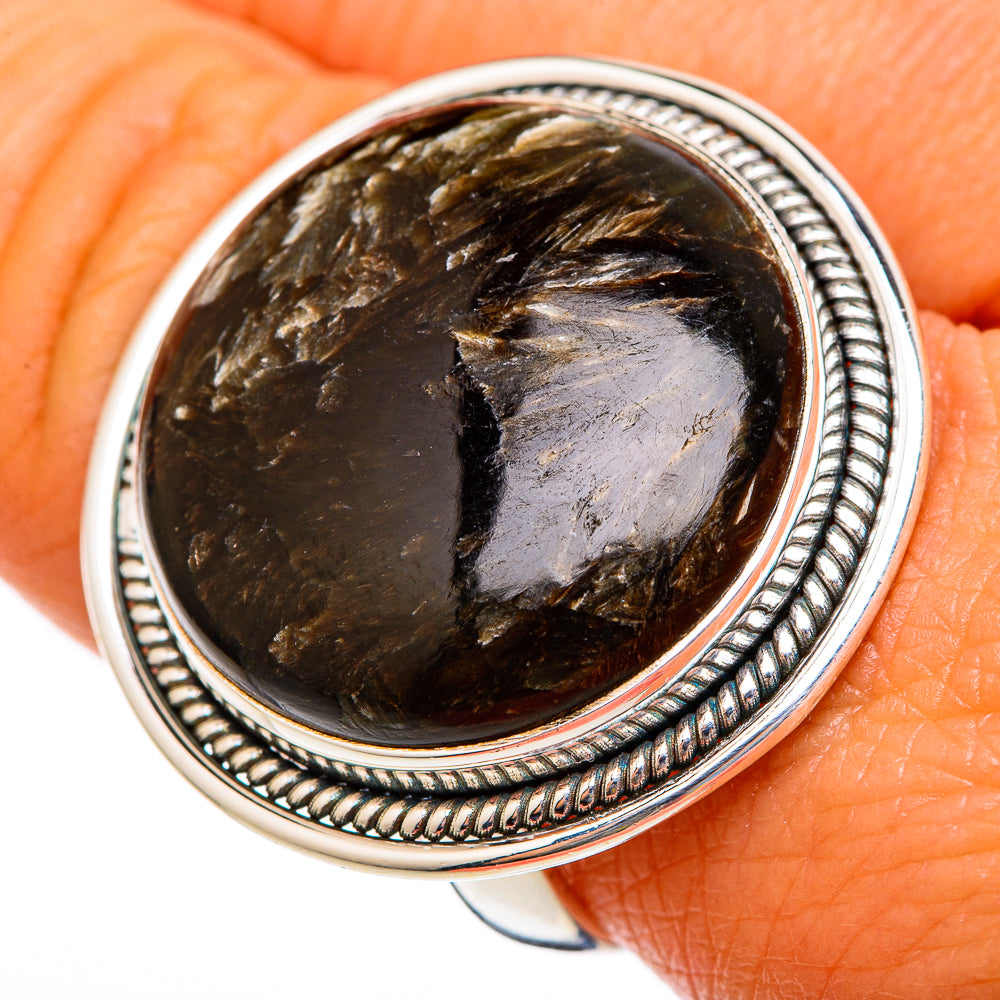 Golden Seraphinite Rings handcrafted by Anasilvercos - RING103015