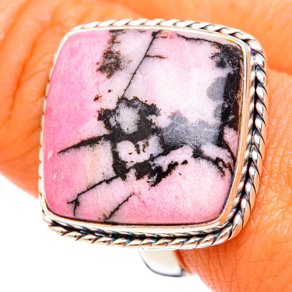 Rhodonite Rings handcrafted by Anasilvercos - RING103023