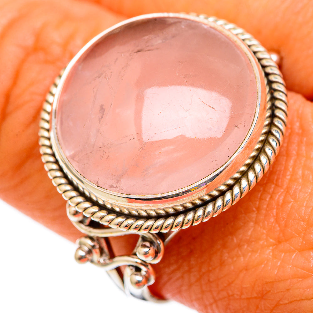 Rose Quartz Rings handcrafted by Anasilvercos - RING103024