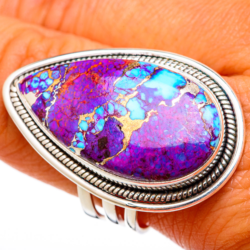 Purple Copper Turquoise Rings handcrafted by Anasilvercos - RING103033