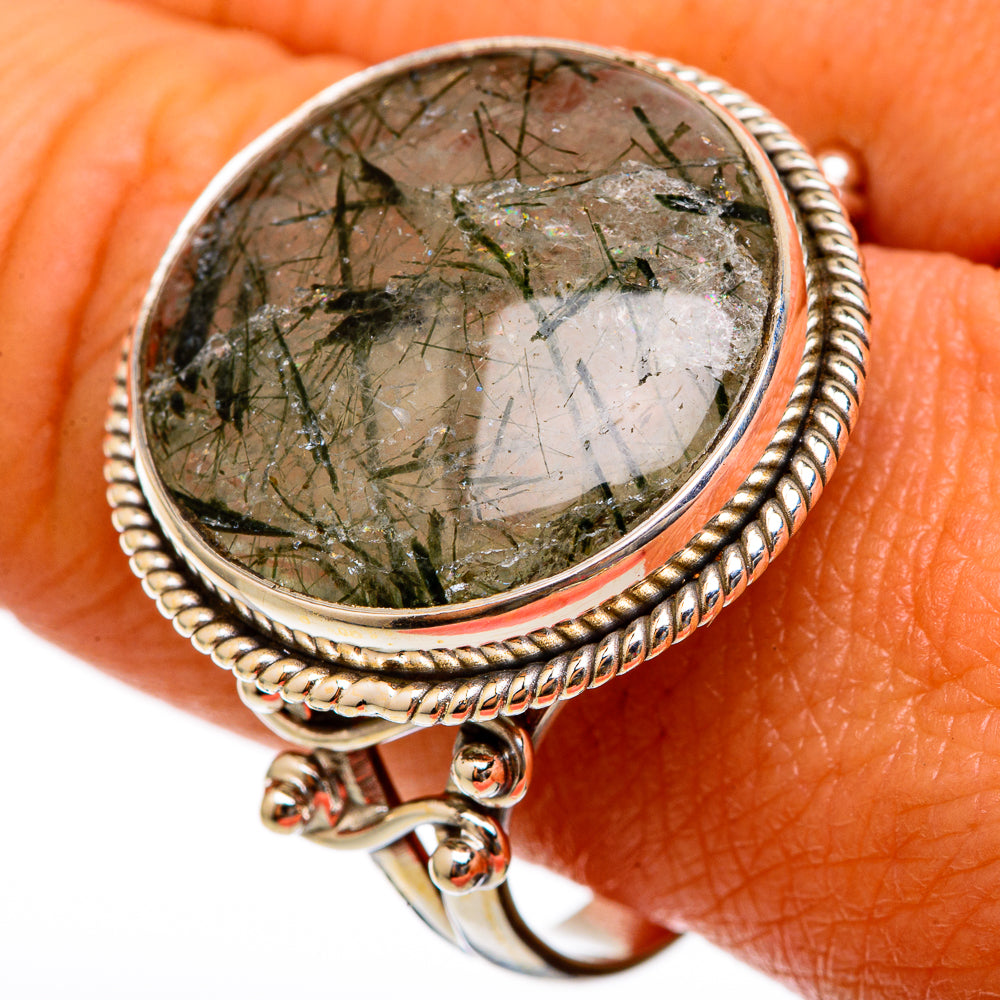 Tourmalinated Quartz Rings handcrafted by Anasilvercos - RING103039