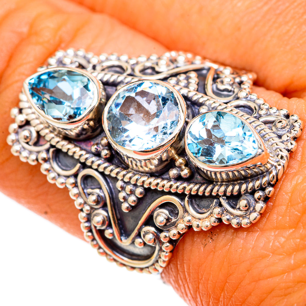 Blue Topaz Rings handcrafted by Anasilvercos - RING103057