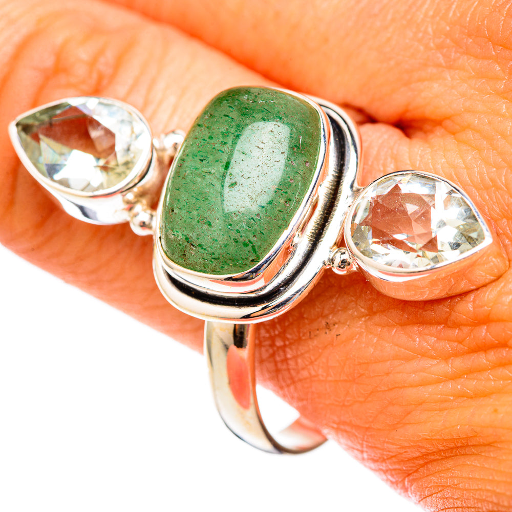 Green Aventurine Rings handcrafted by Anasilvercos - RING103062