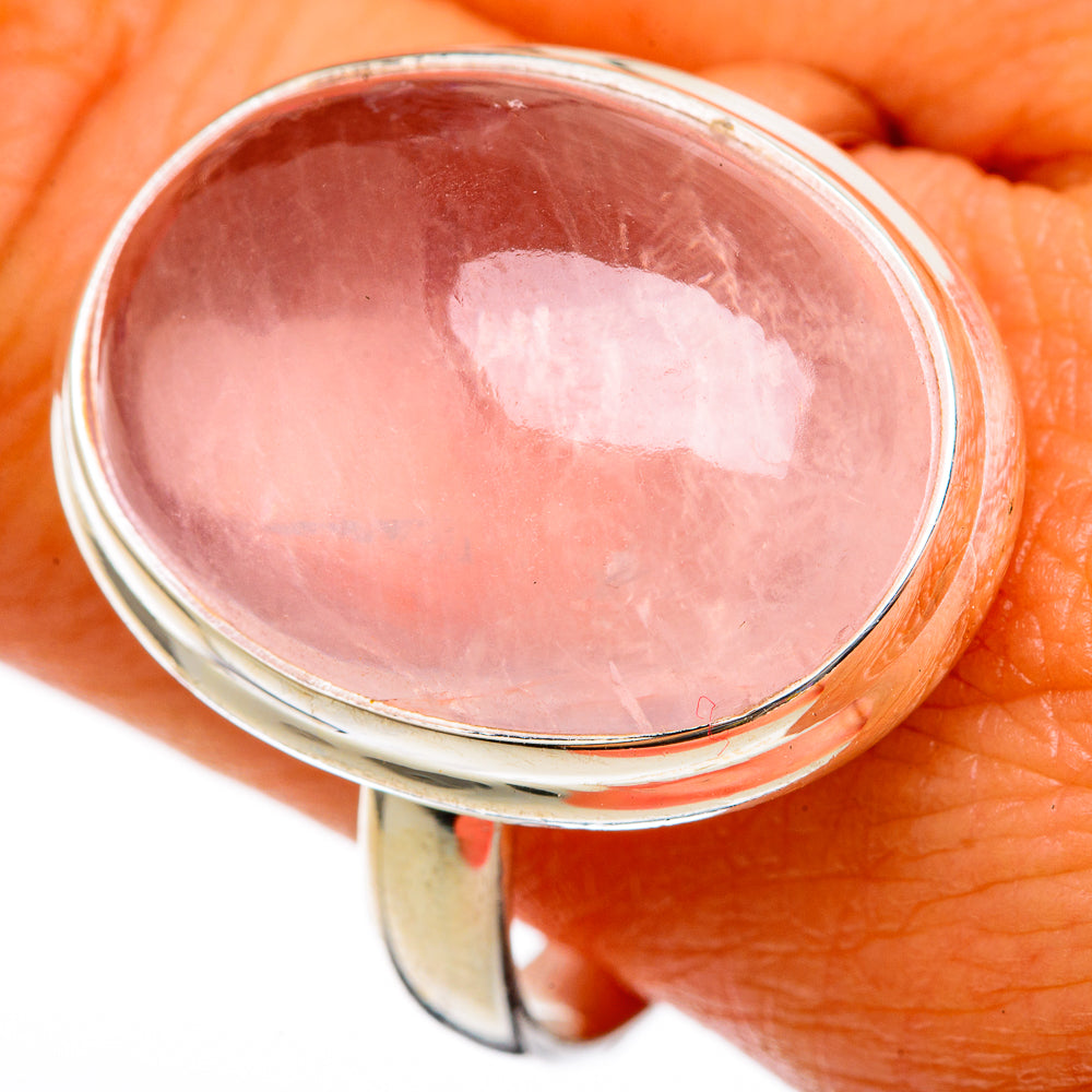 Rose Quartz Rings handcrafted by Anasilvercos - RING103070