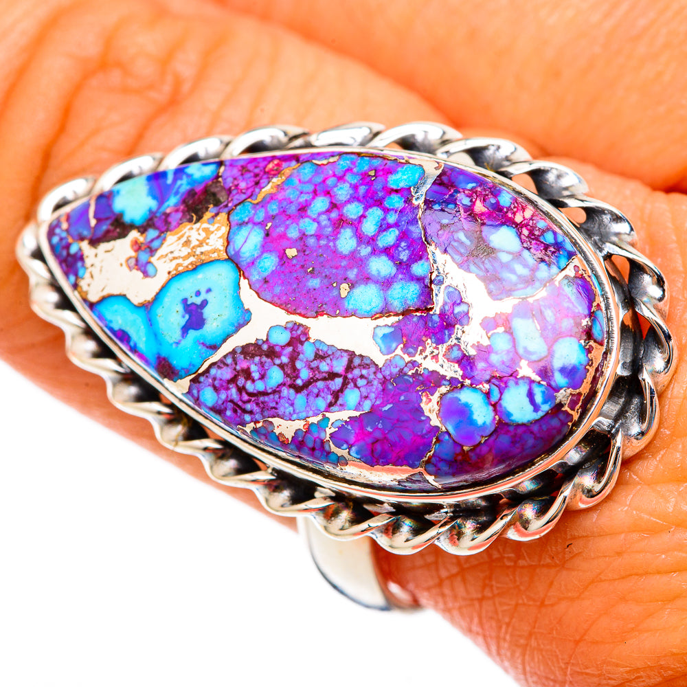 Purple Copper Turquoise Rings handcrafted by Anasilvercos - RING103083