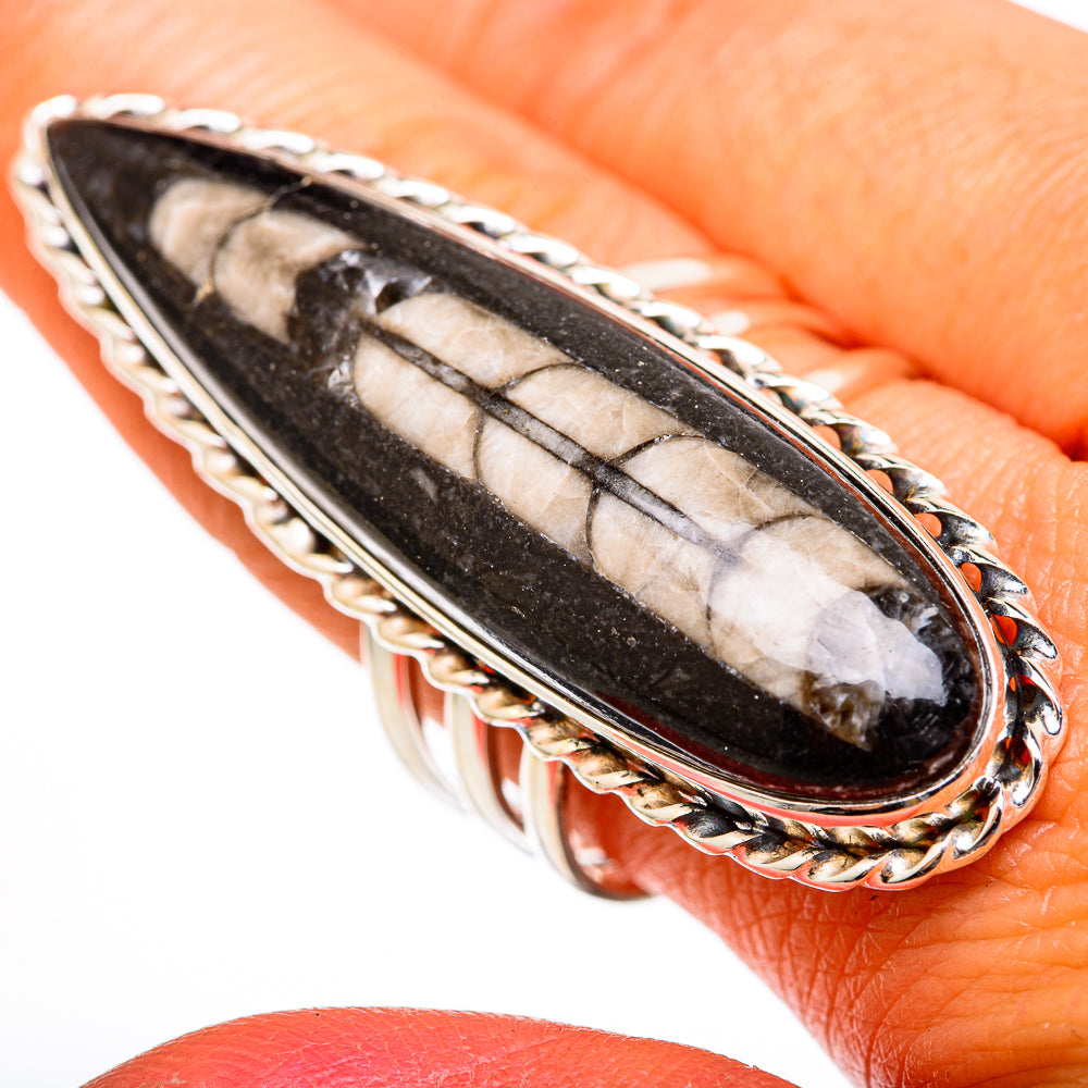 Orthoceras Fossil Rings handcrafted by Anasilvercos - RING103088