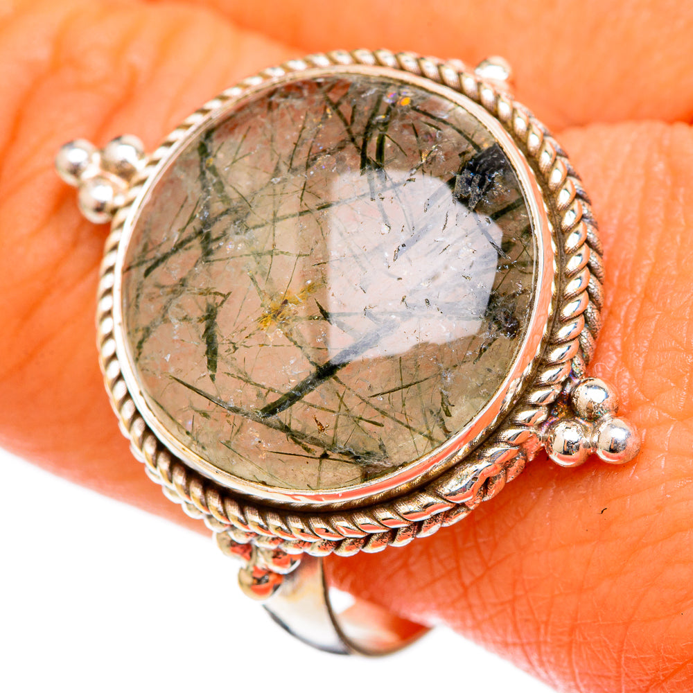 Tourmalinated Quartz Rings handcrafted by Anasilvercos - RING103089