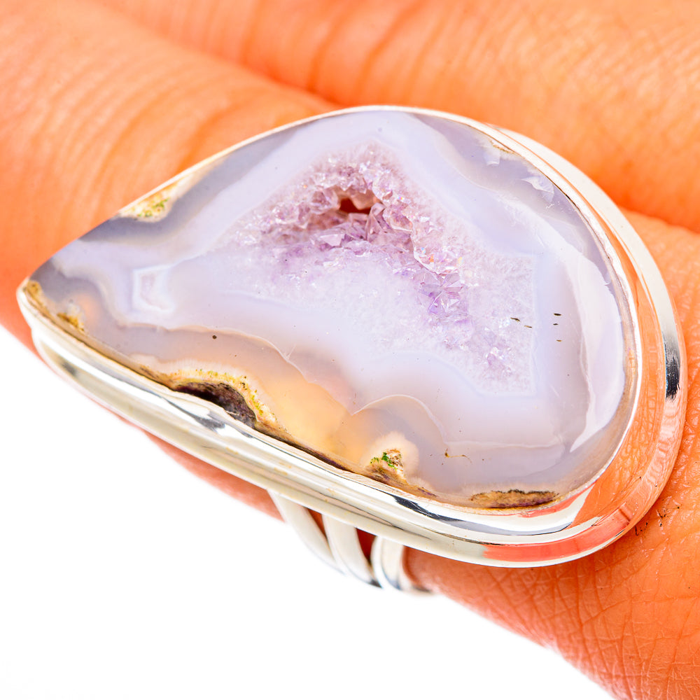 White Geode Slice Rings handcrafted by Anasilvercos - RING103091