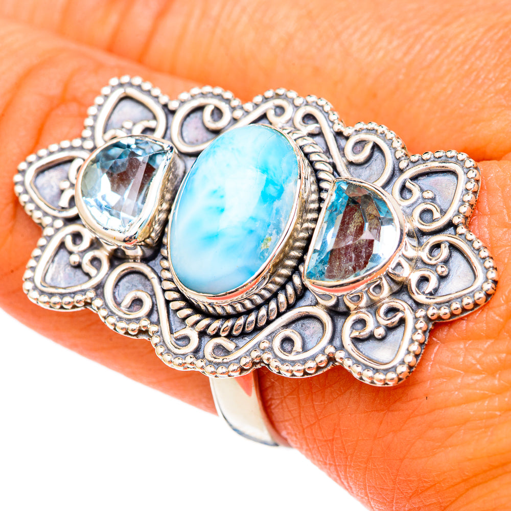 Larimar Rings handcrafted by Anasilvercos - RING103109