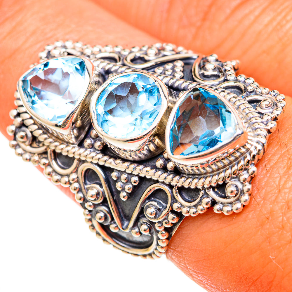 Blue Topaz Rings handcrafted by Anasilvercos - RING103110
